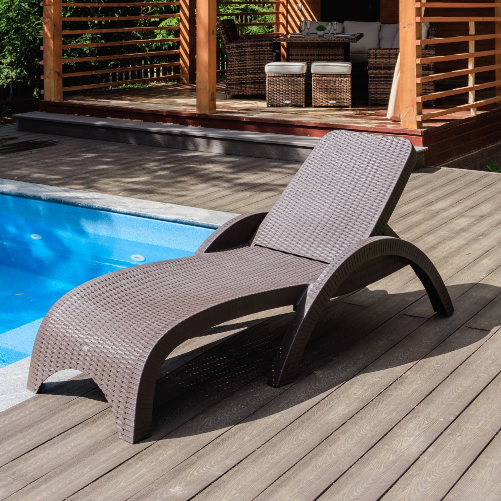 Пластиковый шезлонг Royal Family MARK коричневый (без матраса) 6